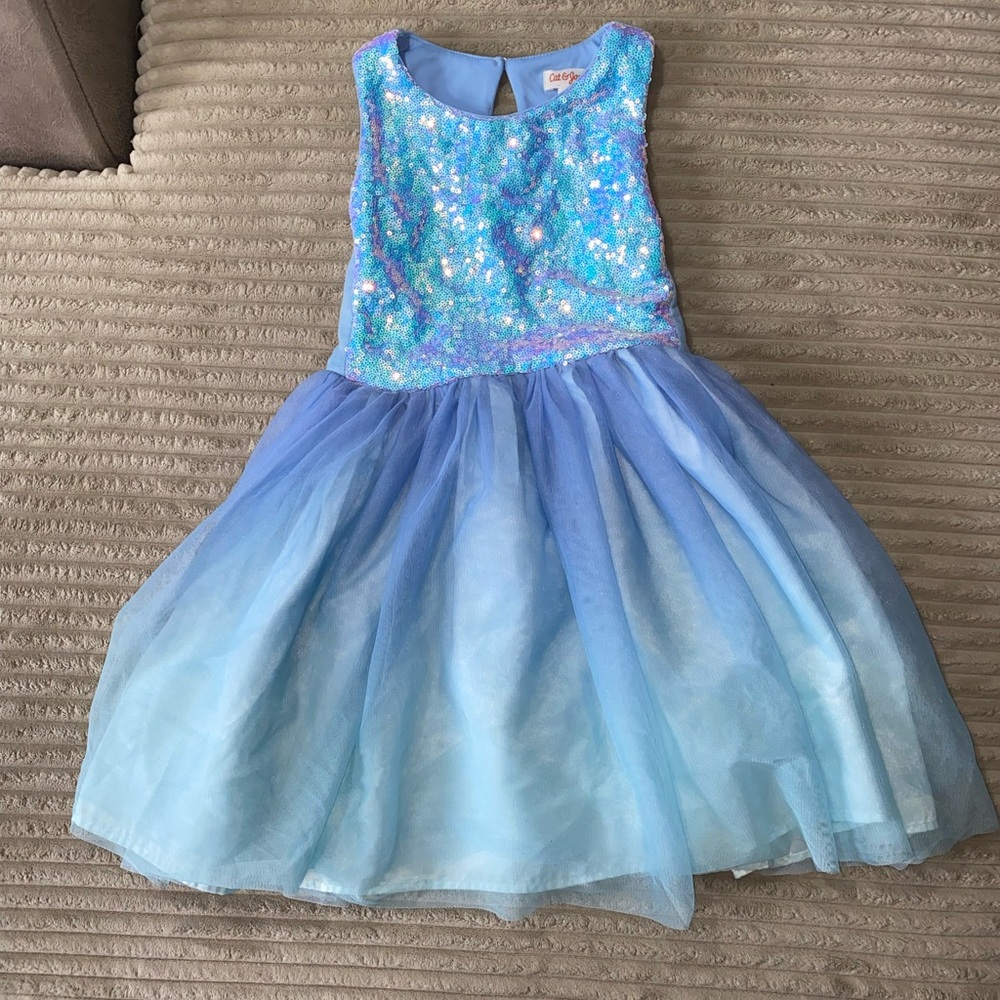 Sparkly Blue Ombre Party Dress - Cat & Jack (Size S (6/7)